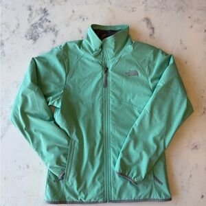 The North Face Light Green Softshell Jacket, Girls Large